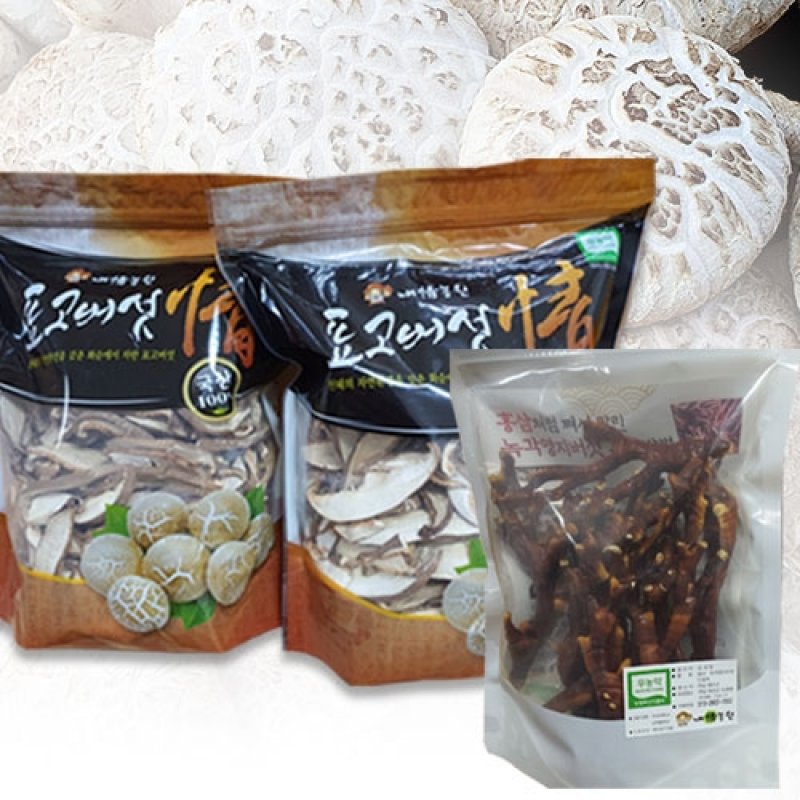 건표고채(160g) 2팩 + 건녹각영지(50g) 1팩